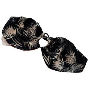 Billabong Black & Cream Strapless Tie Back Bikini Top NWT Women’s Size Medium